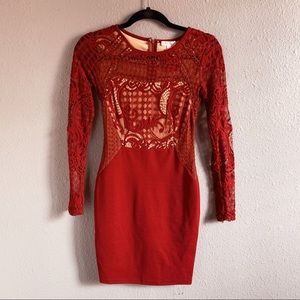 Burgundy lace dress